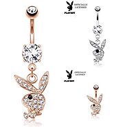 Officially Licensed Playboy Bunny Surgical Steel Belly Piercing - Hand Stamped Trinkets