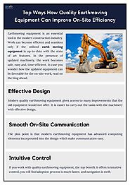 Top Ways How Quality Earthmoving Equipment Can Improve On-Site Efficiency by Big Machinery - Issuu