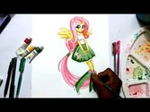 How to draw my little pony equestria girls Flutter shy