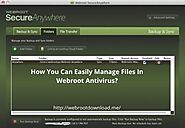 How You Can Easily Manage Files In Webroot Antivirus? - Webroot Download