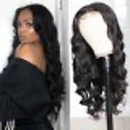 100% Human Hair Wig Lace Wig With Baby Hair Long Body Wave Natural Color 150% Density