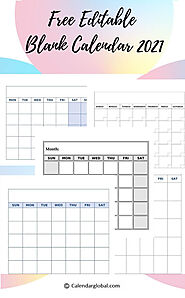 Blank Calendar Templates