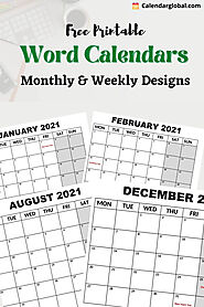 Word Calendar Templates