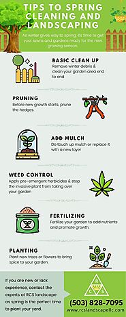 Website at https://rcslandscapellc.com/tips-to-spring-cleaning-and-landscaping-infographic/