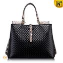 Cwmalls Womens Woven Leather Tote Handbag CW255149