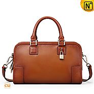 Cwmalls Womens Brown Tote Bag Leather Satchel CW255123