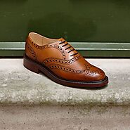 Men's leather brogue shoes by Barker.