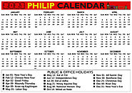 Philippines 2021 Calendar with Holidays Printable Templates