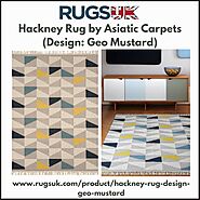 Hackney Rug by Asiatic Carpets in Geo Mustard Design