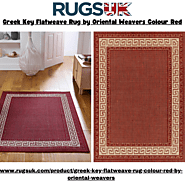 Greek Key Flatweave Rug by Oriental Weavers in Red Colour