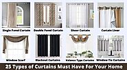 25 Types Of Curtains Must Have For Your Home | Curtain Style | Types Of Curtain Tops - Civiconcepts