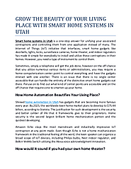 GROW THE BEAUTY OF YOUR LIVING PLACE WITH SMART HOME SYSTEMS IN UTAH