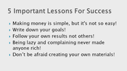 5 Important Lessons For Success