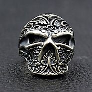 Website at https://www.vvvjewelry.com/shop/ninja-flower-skull-ring/