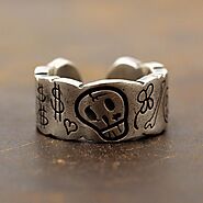 Skull Graffiti Cuff Ring - VVV Jewelry
