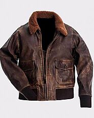 Genuine Leather Aviator Men's Leather Bomber Jacket - Bomber Jacket