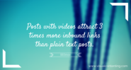 Posts with videos attract 3 times more inbound links than plain text posts. (Source: SEOmoz)