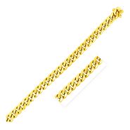 7.5mm 14k Yellow Gold Semi Solid Miami Cuban Chain - Zabdi Jewelry Store