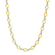 Twisted Oval Chain Necklace in 14k Two Tone Gold - Zabdi Jewelry Store