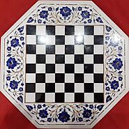 Lapis lazuli chess set| stone inlay lapis-lazuli chess board table India