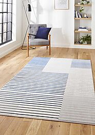 Apollo 2681 Grey/Navy Rug by Think Rugs