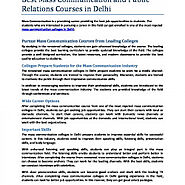 Best Mass Communication and Public Relations Courses in Delhi | Visual.ly