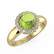 Sparkling Green Halo Ring | Statement Rings