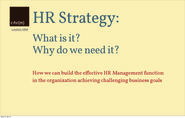 HR Strategy: What is it? Why do we need it?