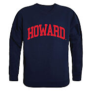 Howard University Bison Arch Crewneck Pullover Sweatshirt Sweater Navy – Campus-Wardrobe