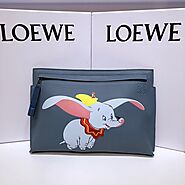Loewe T Pouch x Dumbo Grained Calfskin In Blue
