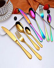 Luxury Flatware Cutlery Sets - Copper Finish | Tableware