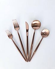 Elegant Luxury Cutlery Sets - Brass Finish | Angie Homes