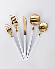 Modern Luxury Cutlery Sets - Copper Finish | Angie Homes