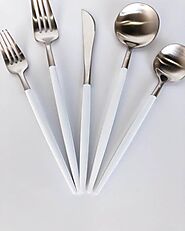 Modern Luxury Tableware Cutlery Sets - Silver Finish | Buy