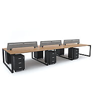 SCHON : Workstation Cluster of 6 Face-to-Face - Office Master - Office Furniture Dubai