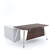 ELEGANTE : Office Desk (with Side Cabinet) - Office Master - Office Furniture Dubai