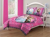 Disney Frozen Nordic Florals Comforter Set with Fitted Sheet, Twin, Pink