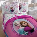 5pc Disney Frozen Full Bedding Set Anna and Elsa Snowflakes Comforter and Sheet Set