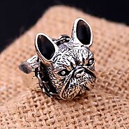 Sterling Silver Cute Bulldog Ring - VVV Jewelry