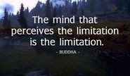 “The mind that perceives the limitation is the limitation.” Buddha