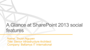 A glance at share point 2013 social features