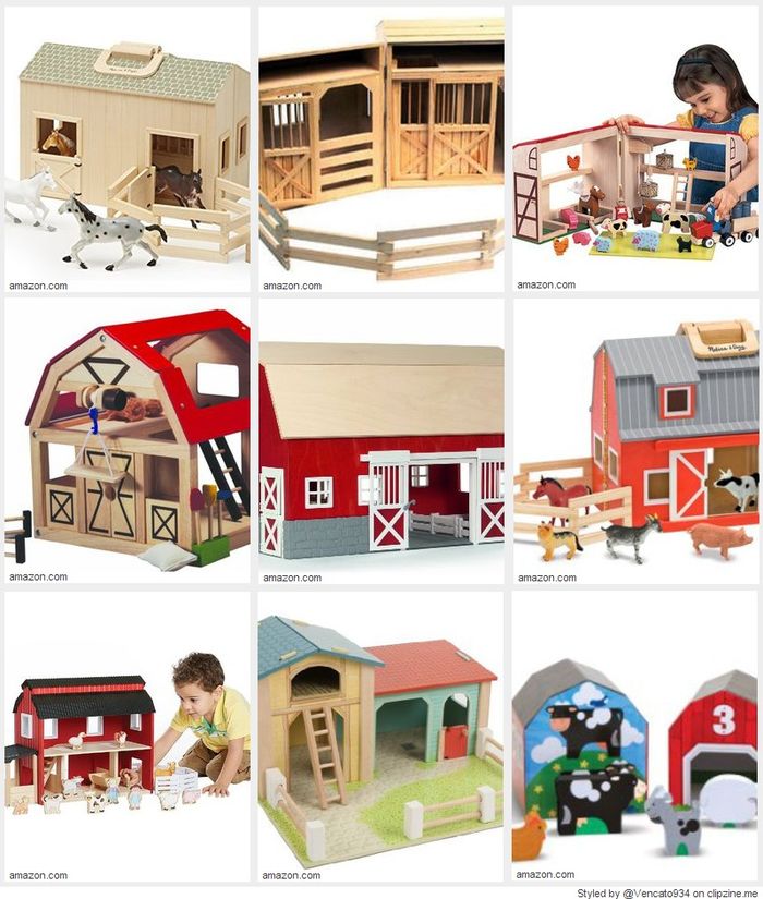 Wooden Toy Barn Farm Sets