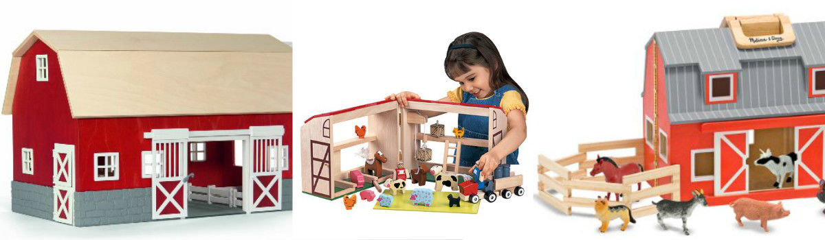 wooden toy farm set