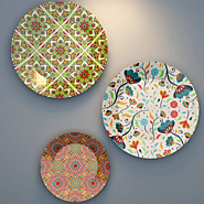 Luxury Ceramic Wall Plates With Floral Art, Wall Hanging. – WallMantra