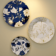 Luxury Floral Design Ceramic Wall Plates, Wall Hanging Plate – WallMantra