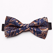 Navy Blue & Bronze Bow Tie