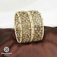 MAGNIFICENT AD STONE WITH REVERSE AD LOOK POLKI BANGLES