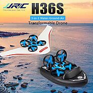 JJRC H36S 3-in-1 Water + Ground + Air Transformable Remote Control Aircraft Toy 2.4G RC Drone