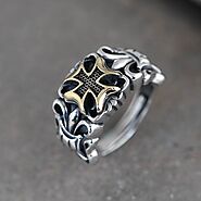 Website at https://www.vvvjewelry.com/shop/mens-sterling-silver-fleur-de-lis-cross-ring/