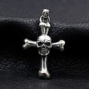 Cross Bones Skull Pendant Necklace - VVV Jewelry